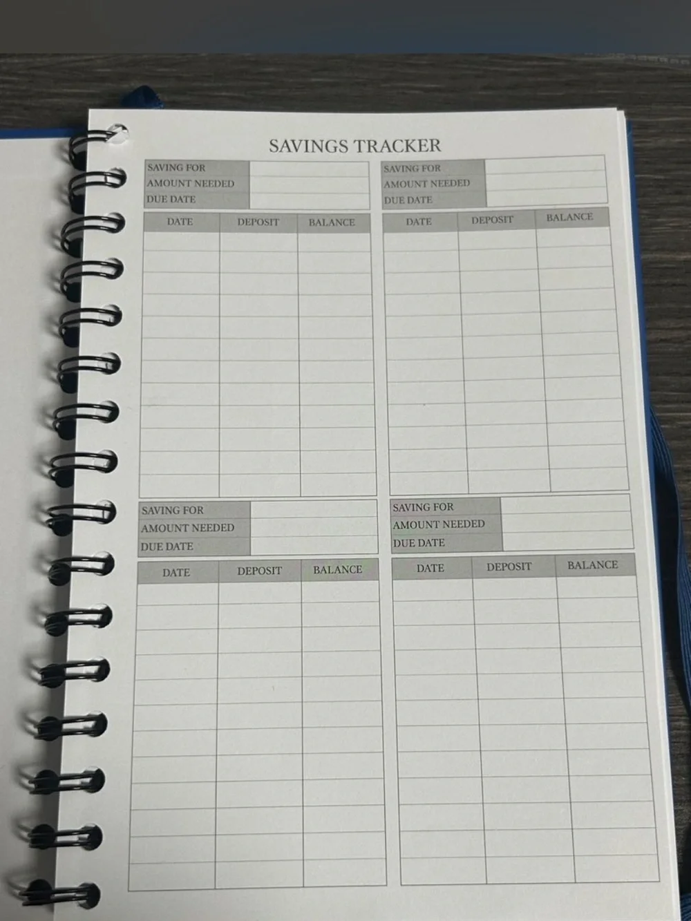 Budget Planner Spiral Notebook in Blue